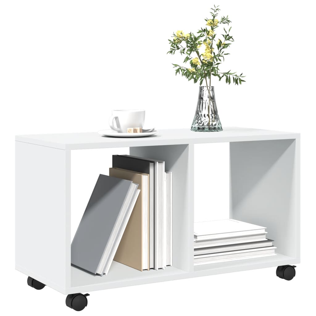 vidaXL Rolling Cabinet White 72x33x42.5 cm Engineered Wood 4