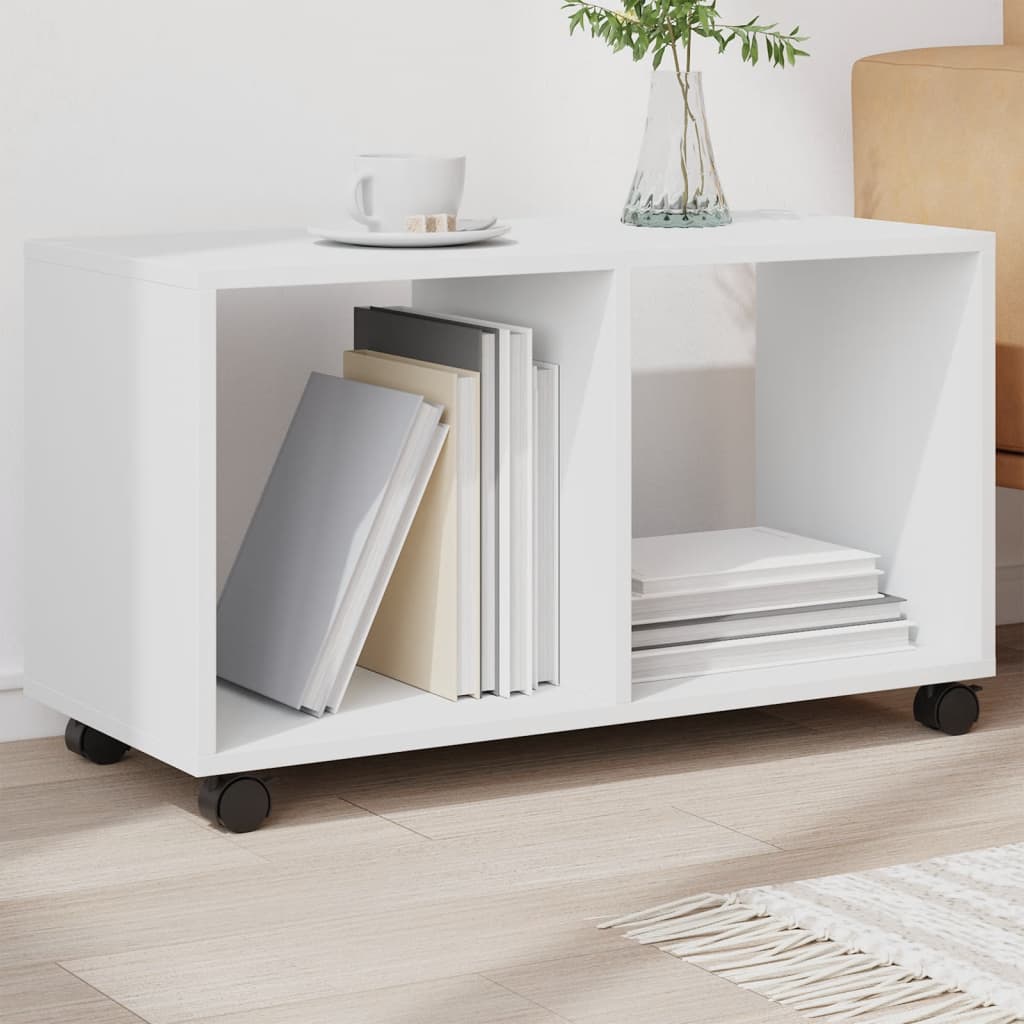vidaXL Rolling Cabinet White 72x33x42.5 cm Engineered Wood 1