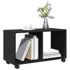 vidaXL Rolling Cabinet Black 72x33x42.5 cm Engineered Wood 4