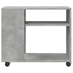 vidaXL Side Table with Wheels Concrete Grey 70x35x60 cm Engineered Wood 5