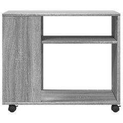 vidaXL Side Table with Wheels Grey Sonoma 70x35x60 cm Engineered Wood 5