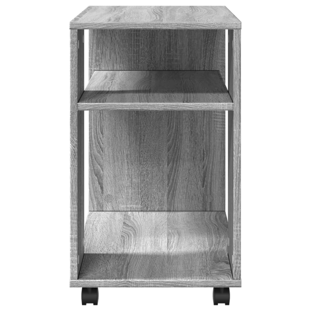 vidaXL Side Table with Wheels Grey Sonoma 70x35x60 cm Engineered Wood 6