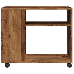 vidaXL Side Table with Wheels Old Wood 70x35x60 cm Engineered Wood 5