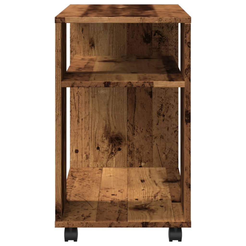 vidaXL Side Table with Wheels Old Wood 70x35x60 cm Engineered Wood 6
