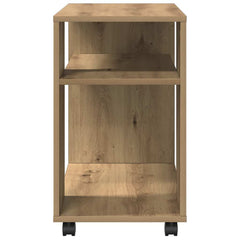 vidaXL Side Table with Wheels Artisian Oak 70x35x60 cm Engineered Wood 5