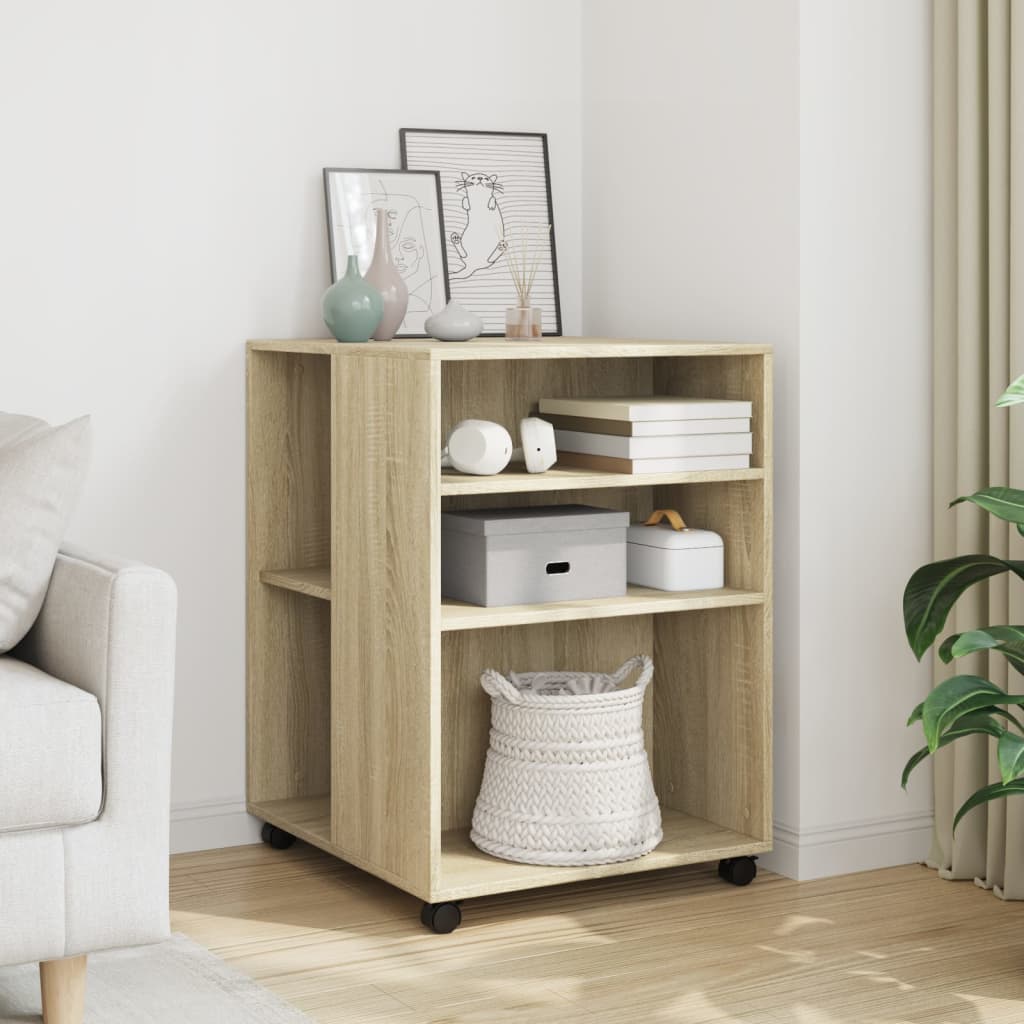 vidaXL Side Table with Wheels 55x60x78 cm Engineered Wood