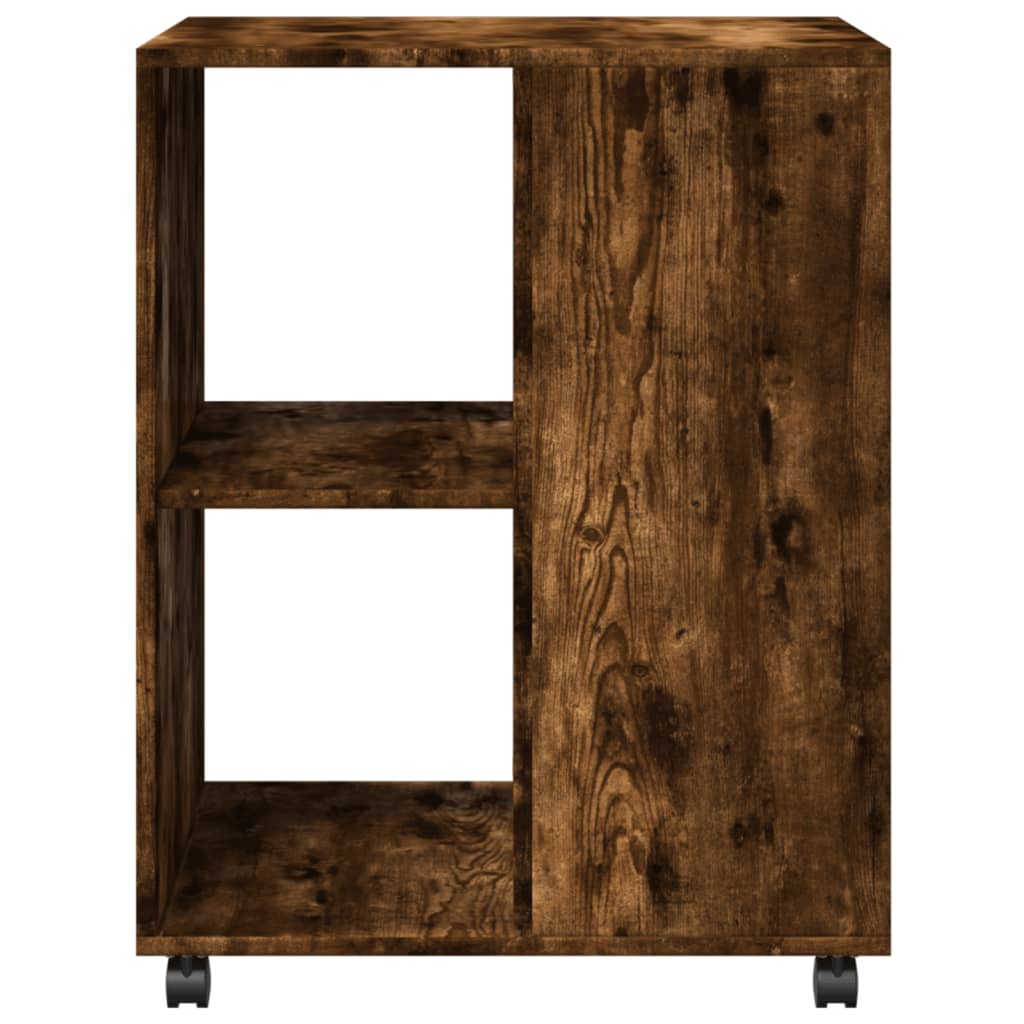 vidaXL Side Table with Wheels Smoked Oak 55x60x78 cm Engineered Wood 5