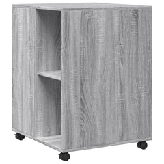 vidaXL Side Table with Wheels Grey Sonoma 55x60x78 cm Engineered Wood 6