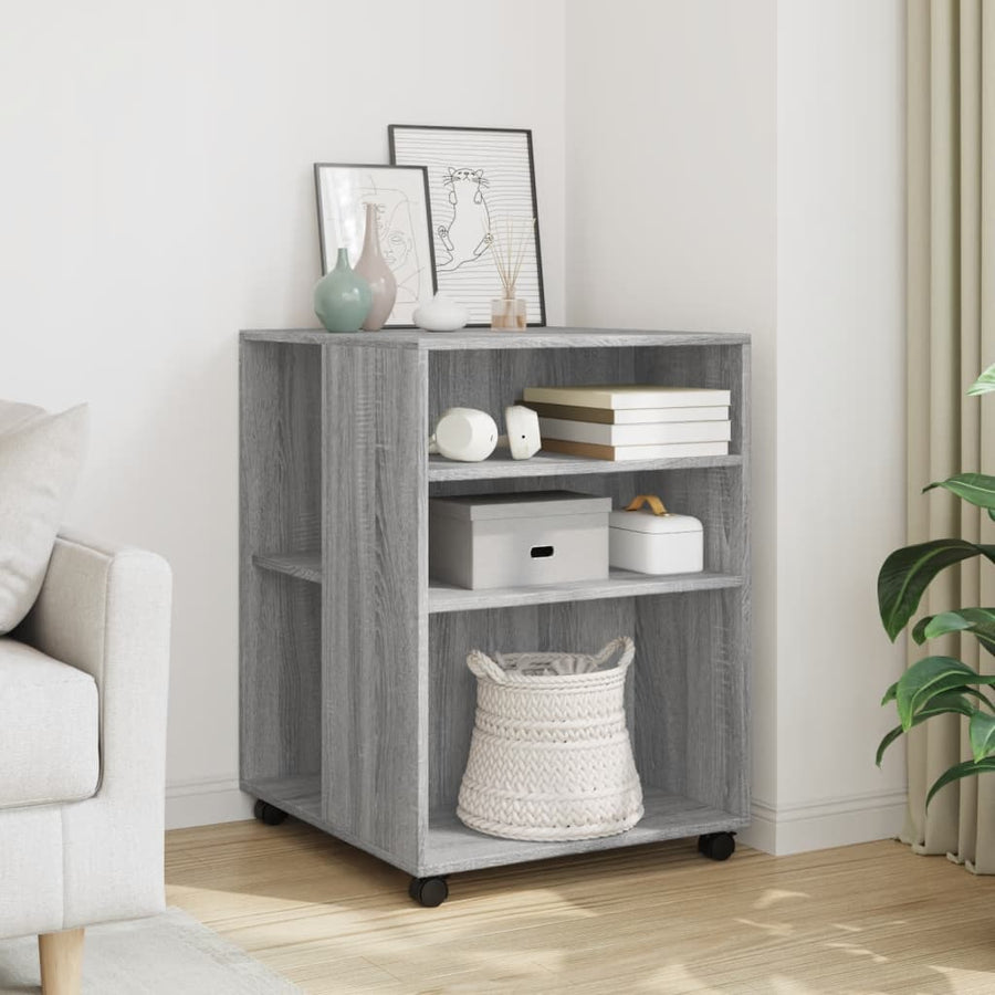 Side Table with Wheels Grey Sonoma Engineered Wood