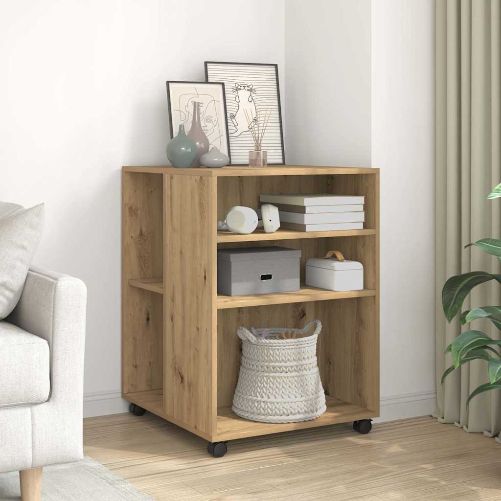 vidaXL Side Table with Wheels 55x60x78 cm Engineered Wood