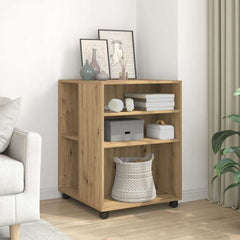 vidaXL Side Table with Wheels 55x60x78 cm Engineered Wood