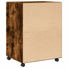 vidaXL Rolling Cabinet Smoked Oak 60x48x81 cm Engineered Wood 6