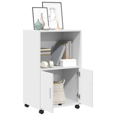 vidaXL Rolling Cabinet White 55x40x91 cm Engineered Wood 3