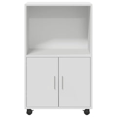 vidaXL Rolling Cabinet White 55x40x91 cm Engineered Wood 4