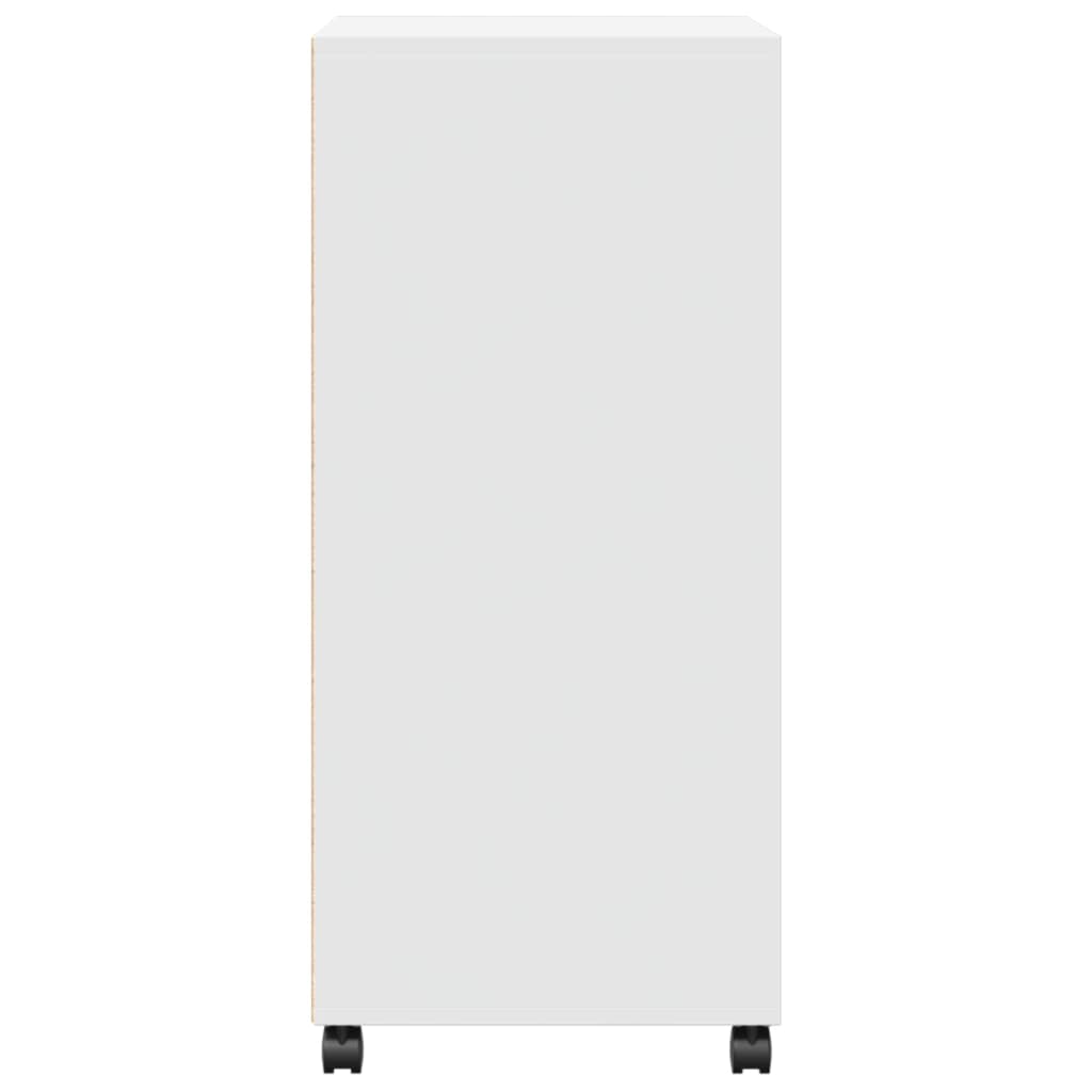 vidaXL Rolling Cabinet White 55x40x91 cm Engineered Wood 5