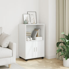 vidaXL Rolling Cabinet White 55x40x91 cm Engineered Wood 1