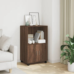 vidaXL Rolling Cabinet Brown Oak 55x40x91 cm Engineered Wood 1
