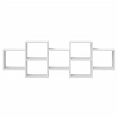 vidaXL Wall Shelf White 129x18x42 cm Engineered Wood 4
