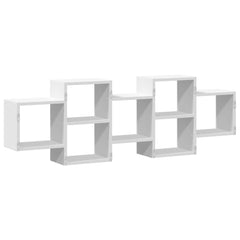 vidaXL Wall Shelf White 129x18x42 cm Engineered Wood 6