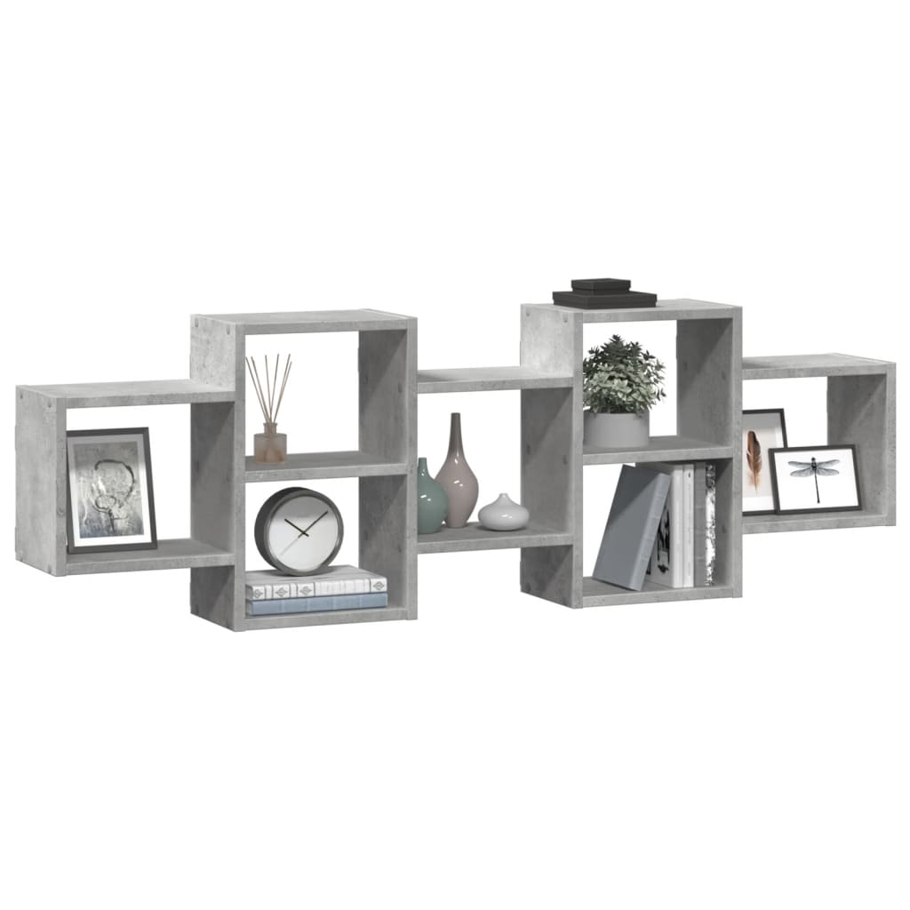 vidaXL Wall Shelf Concrete Grey 129x18x42 cm Engineered Wood 3