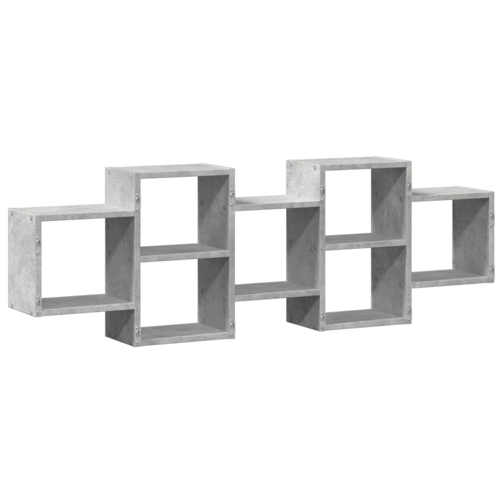 vidaXL Wall Shelf Concrete Grey 129x18x42 cm Engineered Wood 6