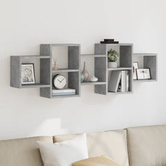vidaXL Wall Shelf Concrete Grey 129x18x42 cm Engineered Wood 1