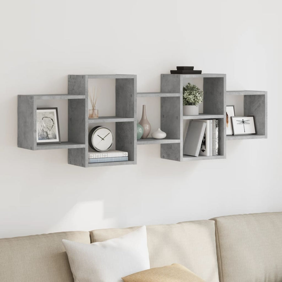 vidaXL Wall Shelf Concrete Grey 129x18x42 cm Engineered Wood 1