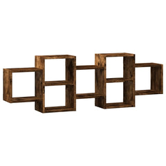 vidaXL Wall Shelf Smoked Oak 129x18x42 cm Engineered Wood 2