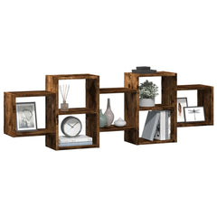 vidaXL Wall Shelf Smoked Oak 129x18x42 cm Engineered Wood 3