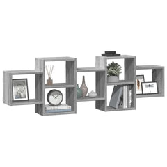 vidaXL Wall Shelf Grey Sonoma 129x18x42 cm Engineered Wood 3
