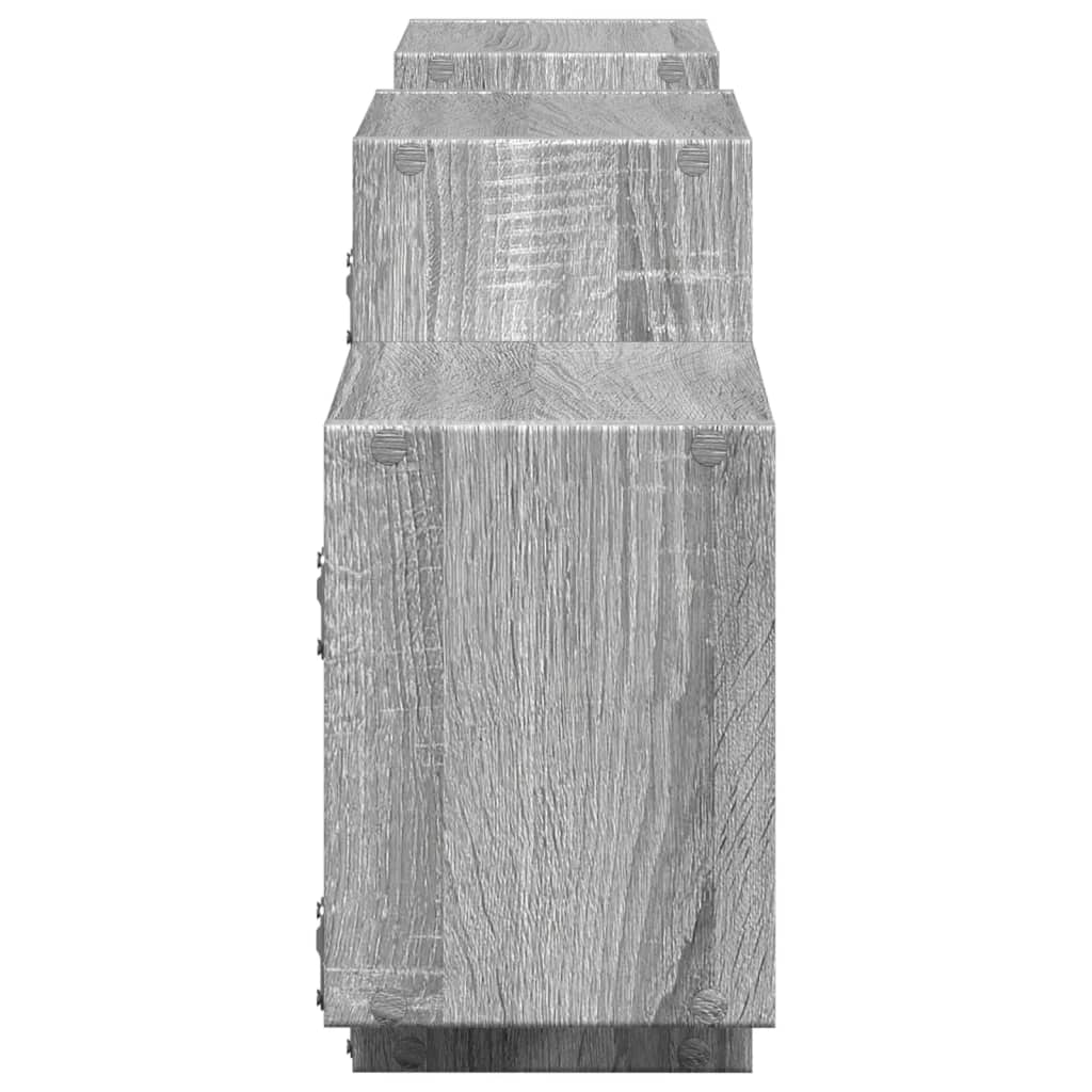 vidaXL Wall Shelf Grey Sonoma 129x18x42 cm Engineered Wood 5