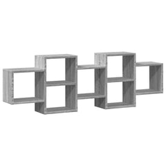 vidaXL Wall Shelf Grey Sonoma 129x18x42 cm Engineered Wood 6