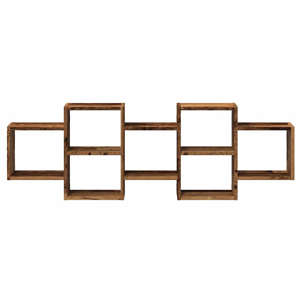 vidaXL Wall Shelf Old Wood 129x18x42 cm Engineered Wood 4