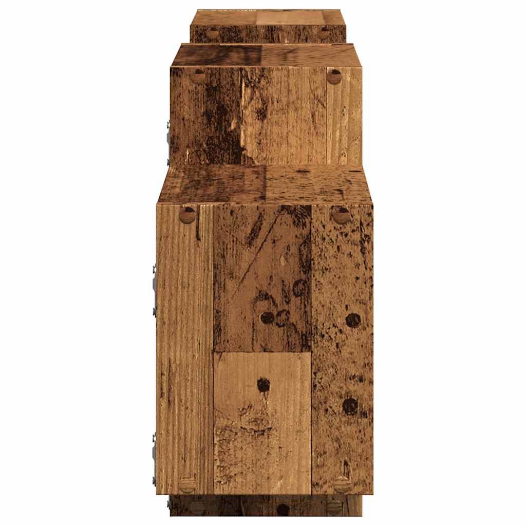 vidaXL Wall Shelf Old Wood 129x18x42 cm Engineered Wood 5