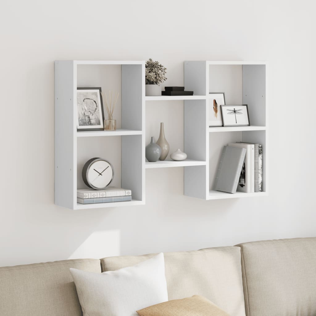 vidaXL Wall Shelf White 96x18x60 cm Engineered Wood 1