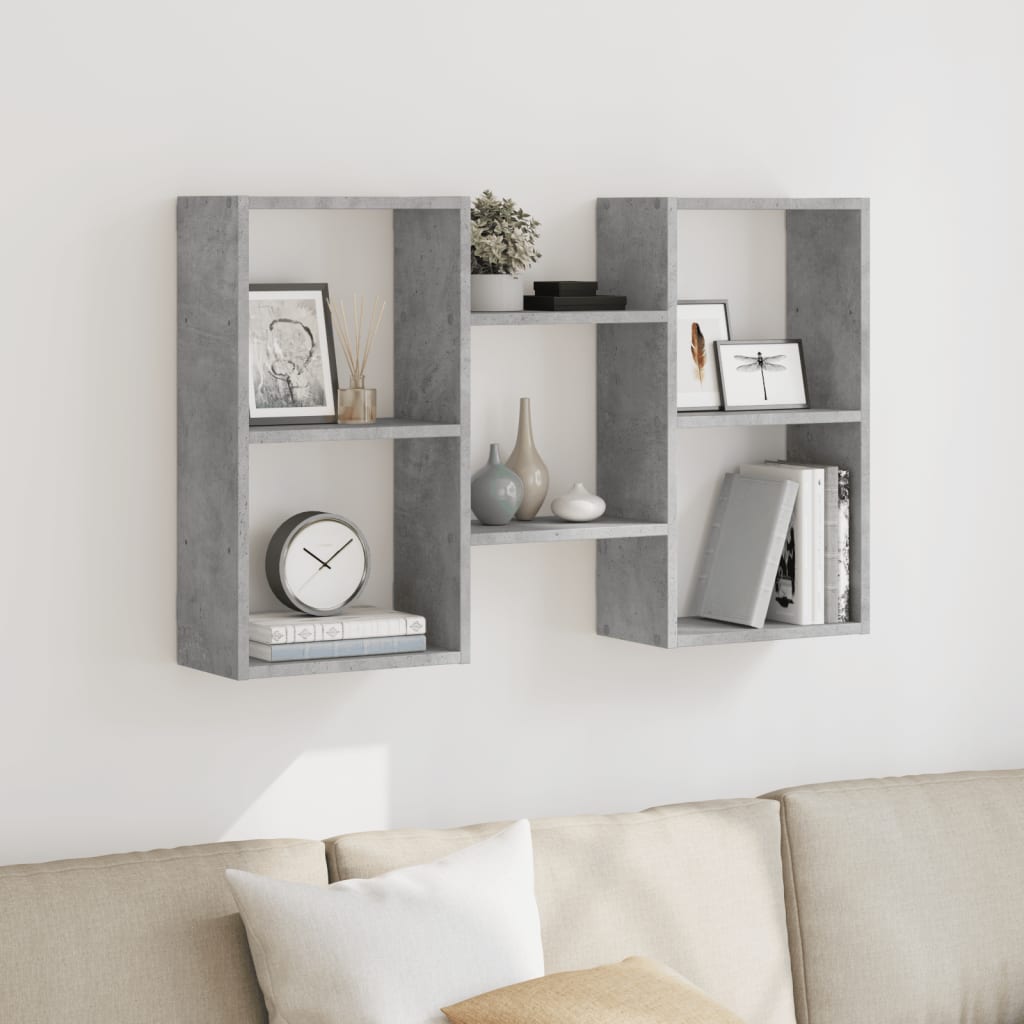 vidaXL Wall Shelf Concrete Grey 96x18x60 cm Engineered Wood 1