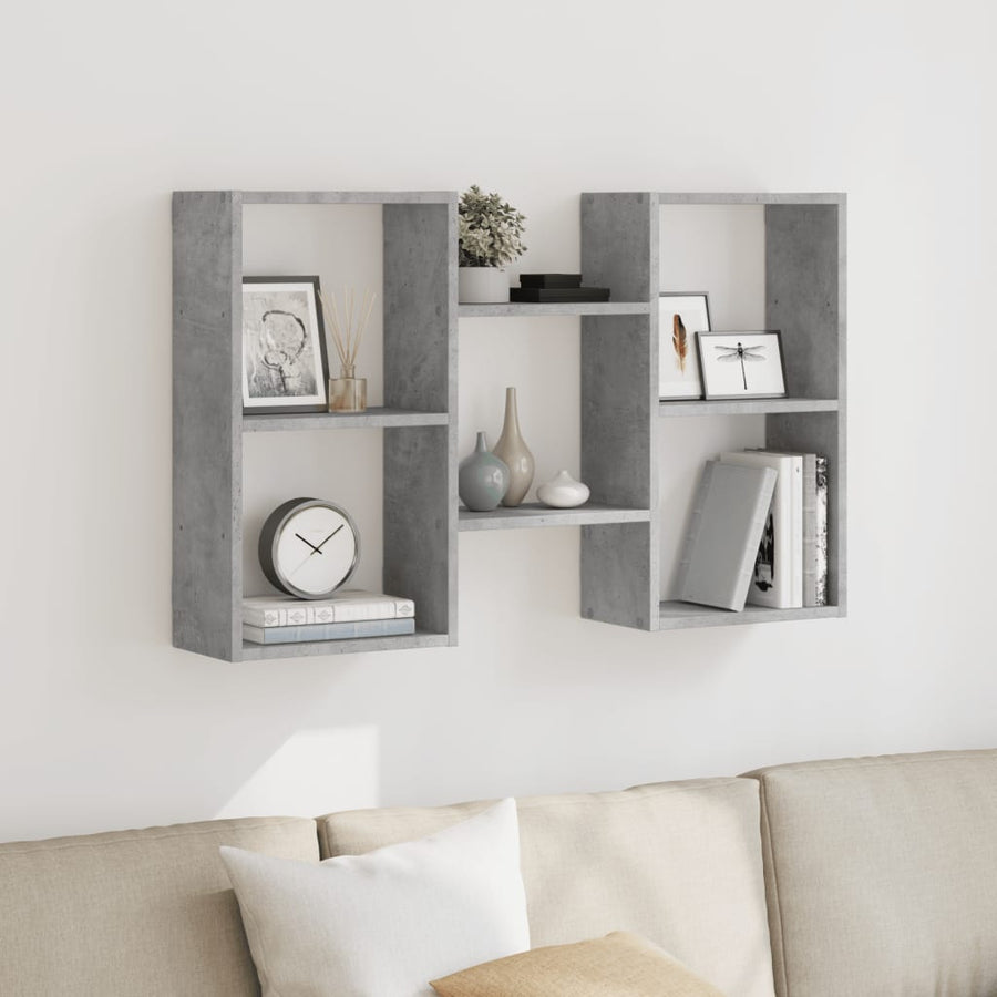 vidaXL Wall Shelf Concrete Grey 96x18x60 cm Engineered Wood 1