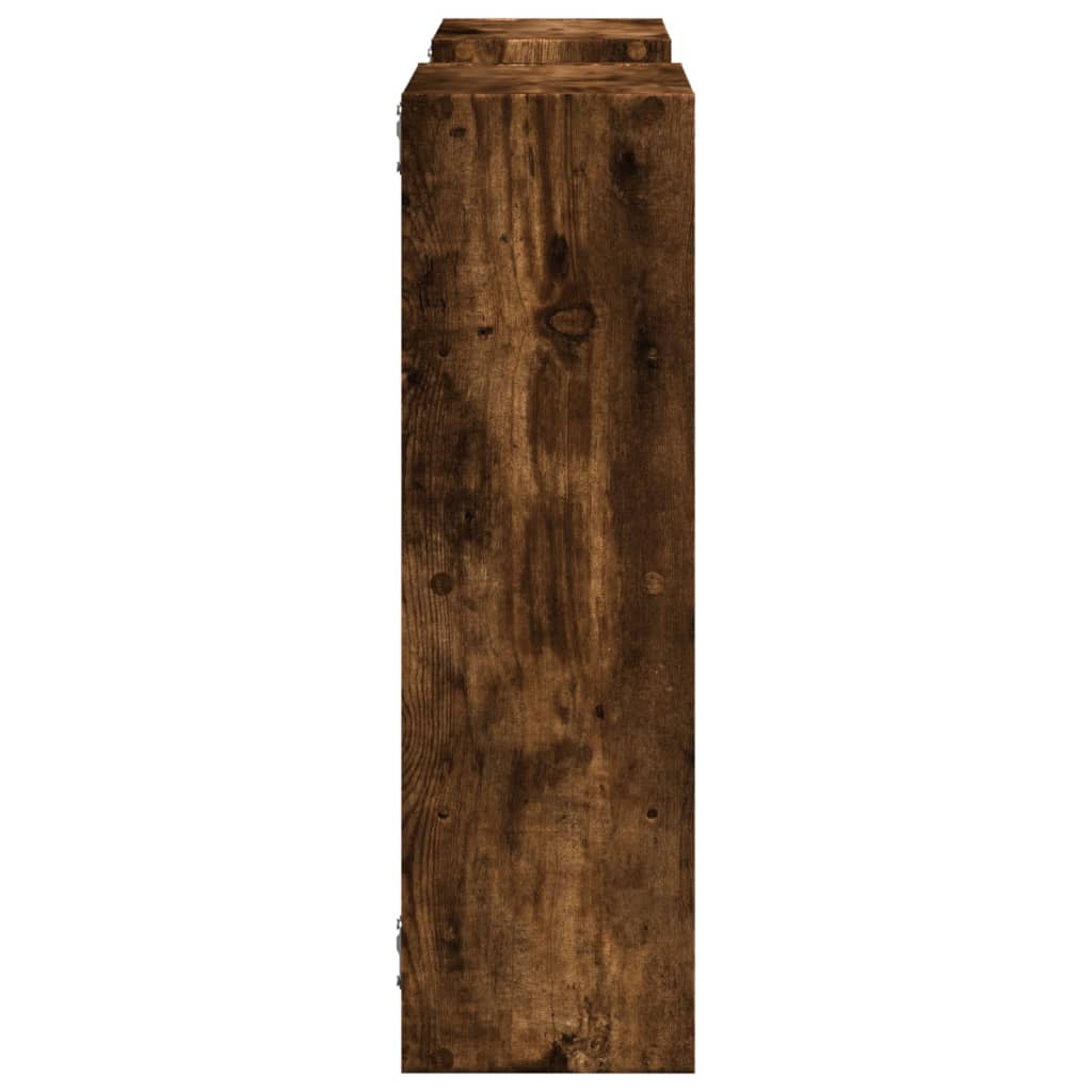 vidaXL Wall Shelf Smoked Oak 96x18x60 cm Engineered Wood 5
