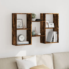 vidaXL Wall Shelf Smoked Oak 96x18x60 cm Engineered Wood 1