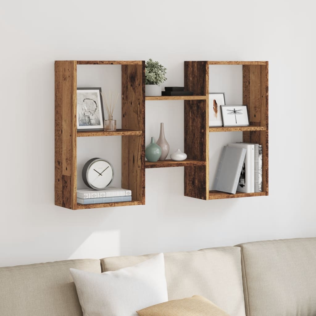 vidaXL Wall Shelf Old Wood 96x18x60 cm Engineered Wood 1