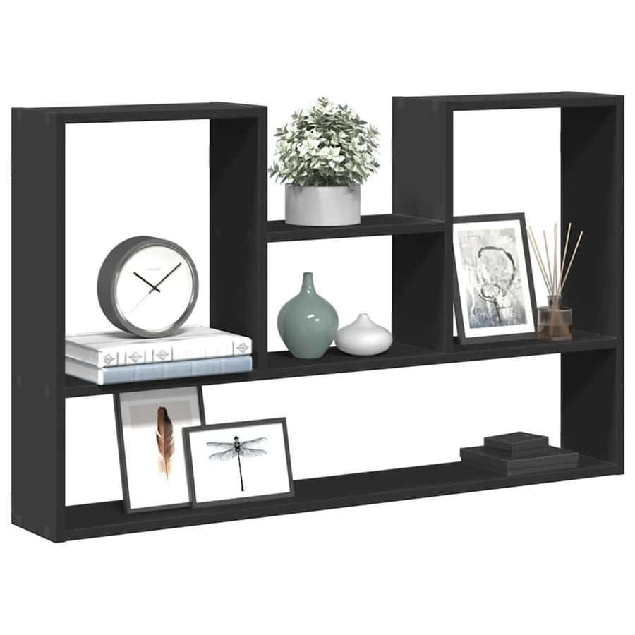 vidaXL Wall Shelf Black 99x15x60 cm Engineered Wood 1
