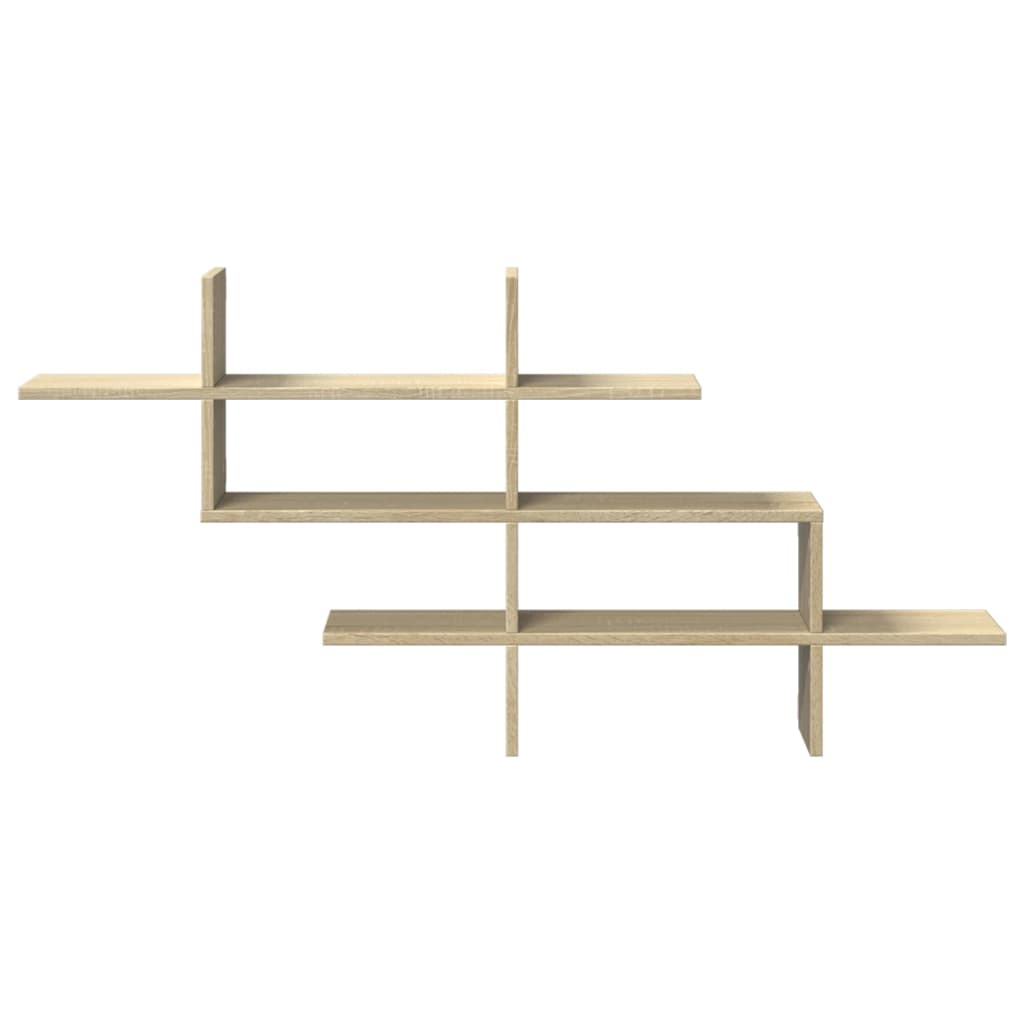 vidaXL Wall Shelf Sonoma Oak 124.5x18x60.5 cm Engineered Wood 4