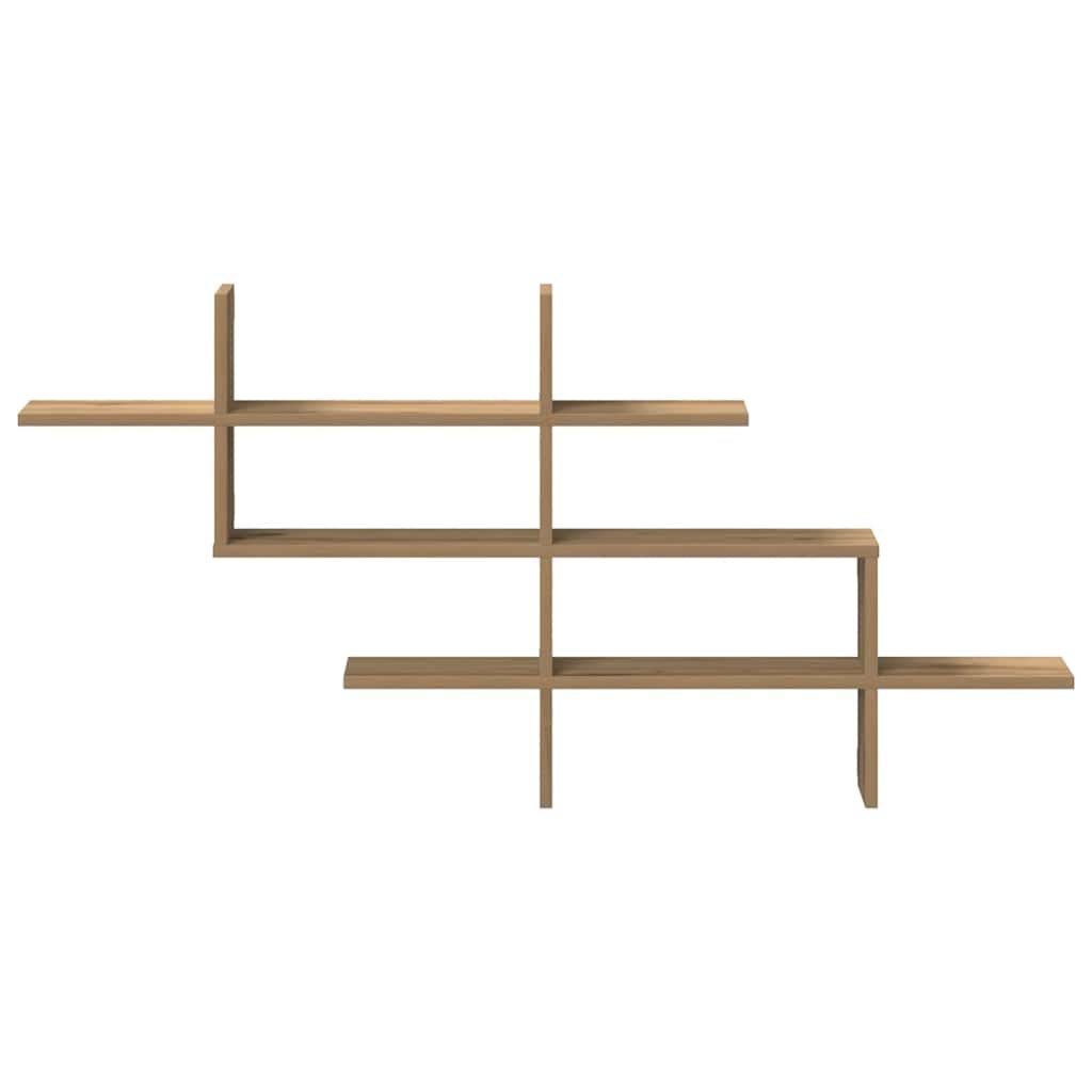 vidaXL Wall Shelf Artisian Oak 124.5x18x60.5 cm Engineered Wood 4