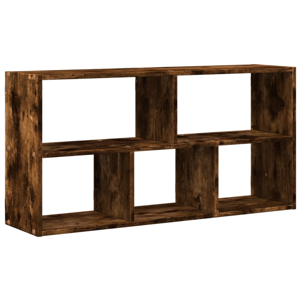 vidaXL Wall Shelf Smoked Oak 100x25x50 cm Engineered Wood 2
