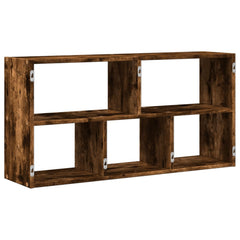 vidaXL Wall Shelf Smoked Oak 100x25x50 cm Engineered Wood 6
