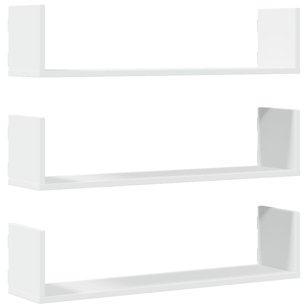 vidaXL Wall Shelves 3 pcs White 80x18x18 cm Engineered Wood 2