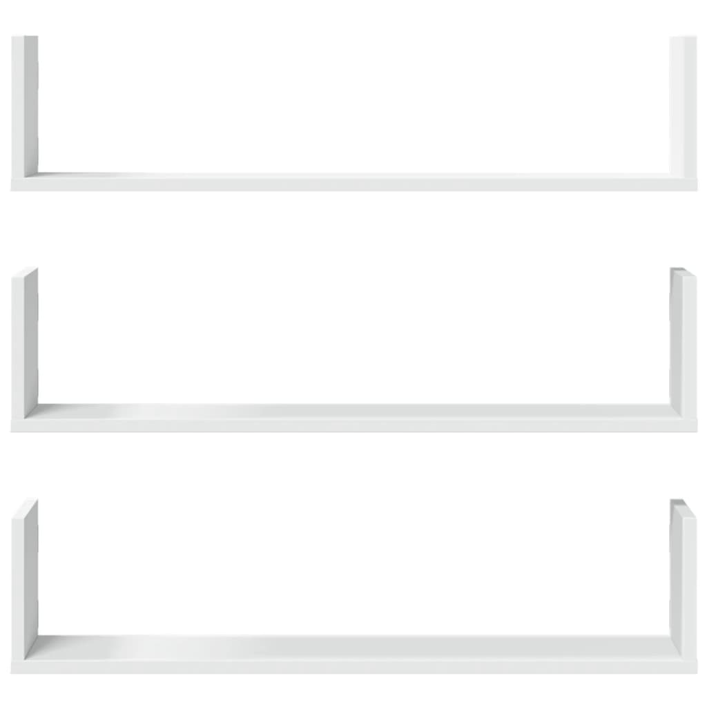 vidaXL Wall Shelves 3 pcs White 80x18x18 cm Engineered Wood 4