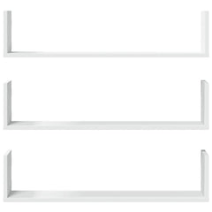vidaXL Wall Shelves 3 pcs White 80x18x18 cm Engineered Wood 4