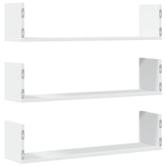 vidaXL Wall Shelves 3 pcs White 80x18x18 cm Engineered Wood 6