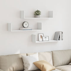 vidaXL Wall Shelves 3 pcs White 80x18x18 cm Engineered Wood 1